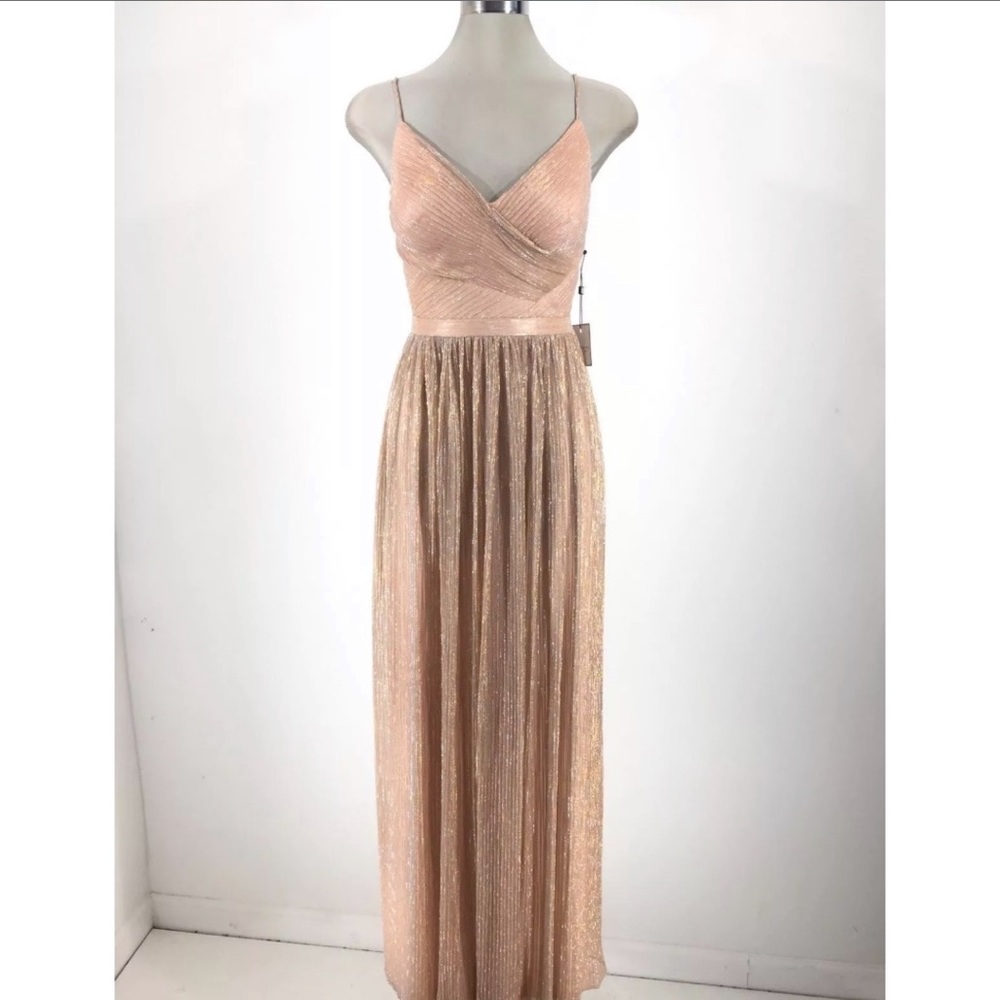 Laundry by Shelli Segal Gold Pink Evening Dress